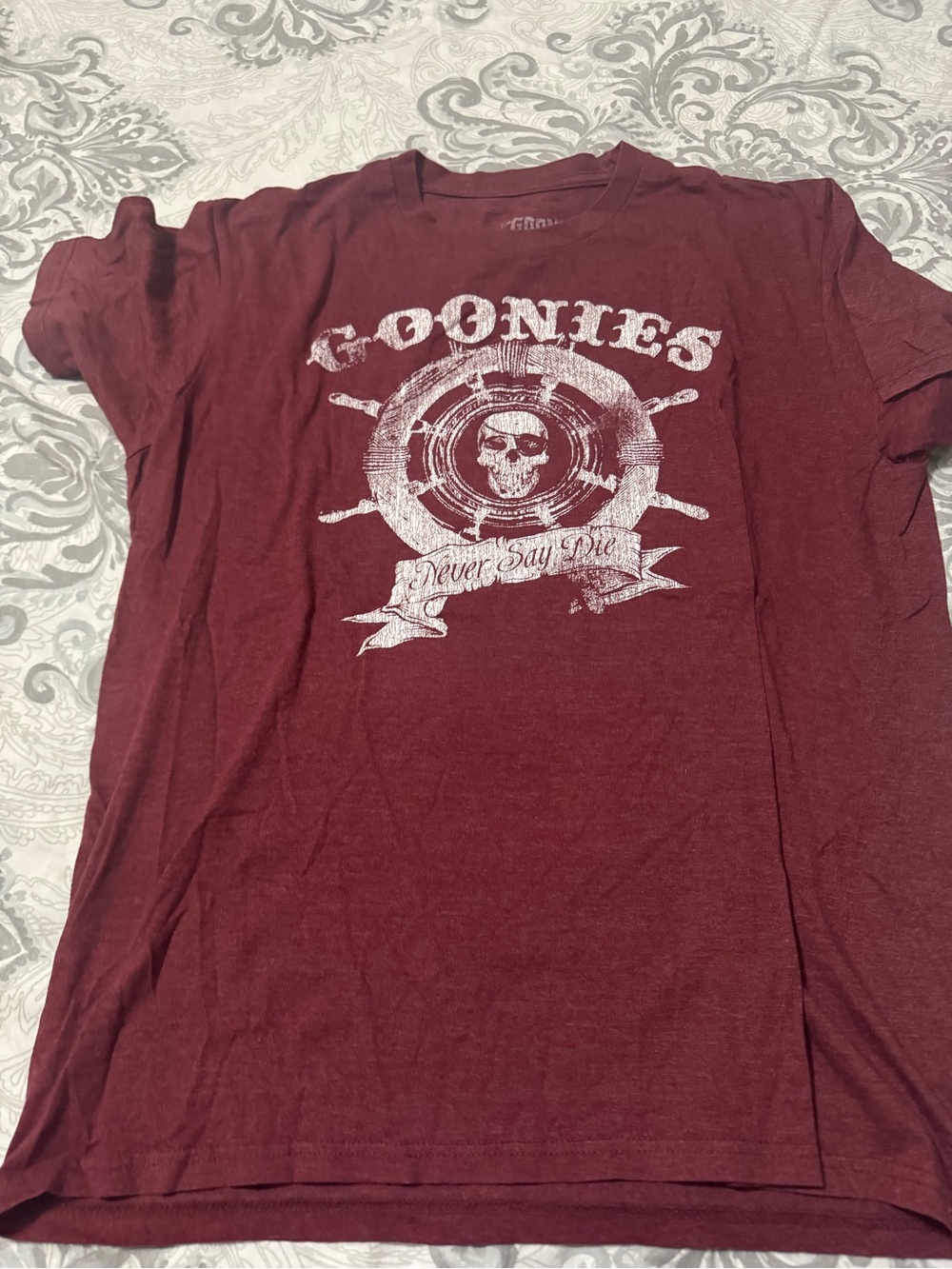 Maroon Goonies Never Say Die Graphic Tee